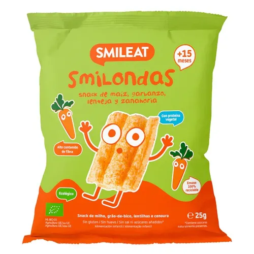 Smileat Smilondas de maíz, garbanzo, lenteja y zanahoria 25 g