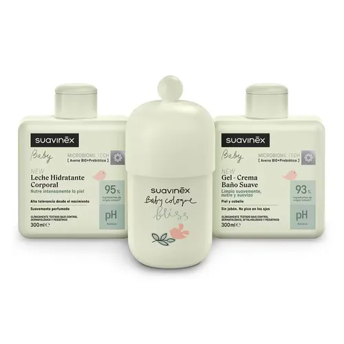 Suavinéx Set regalo leche hidratante + gel-crema baño + colonia baby bliss