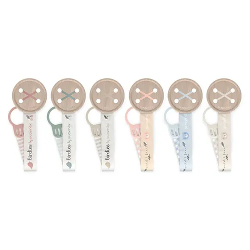 Suavinex Broche Pinza con Cinta Prints Birdies +0m