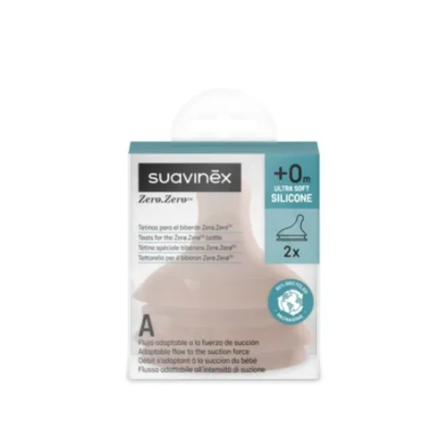 Suavinex Zero.Zero 2 Tetina Flujo Adaptable (A) Lactancia Mixta 2 Uds Color Shades
