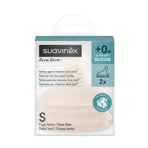 Suavinex Zero.Zero Tetina Flujo Lento 2 Uds Talla S