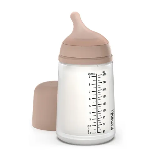 Suavinex Zero.Zero Biberón Anticólico 270 ml +3 meses Tetina Flujo Medio (M) Color Medium