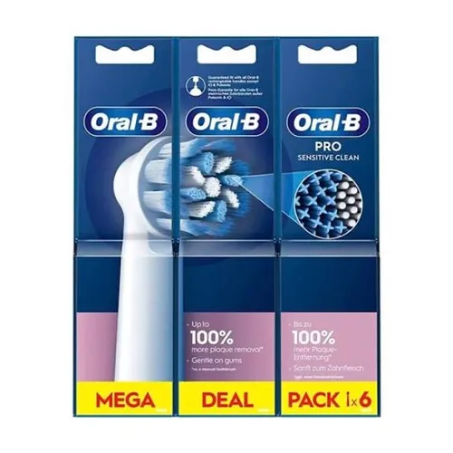 Oral-b recambios cepillo dental electrico sensitive clean 6 cabezales