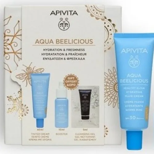 Apivita cofre aqua beelicious crema ligera tinted + booster+ black detox