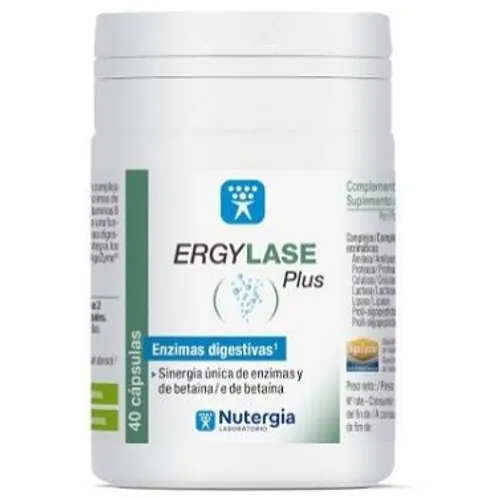 Nutergia ERGYLASE PLUS 40 Cápsulas – Enzimas Digestivas