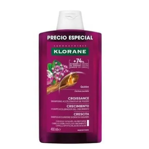 Klorane Champú Acelerador del Crecimiento Quinina y Adenosina 400 ml