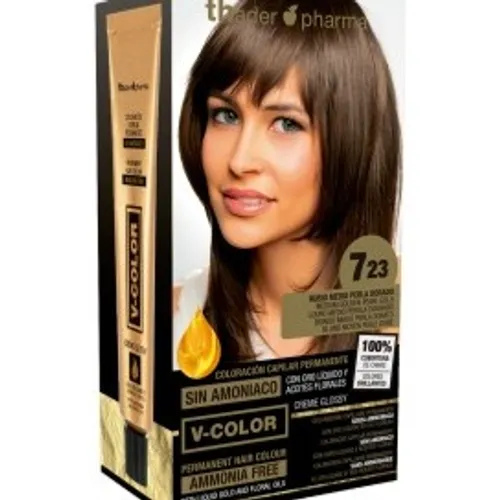 Thader PHARMA COLORACION PERMANENTE S/AMONIACO  Nº 7,23  RUBIO MEDIO PERLA DORADO.