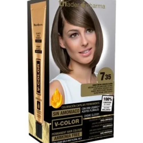 Thader PHARMA COLORACION PERMANENTE S/AMONIACO  Nº 7,35  RUBIO MEDIO DORADO CAOBA