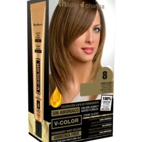 Thader PHARMA COLORACION PERMANENTE S/AMONIACO  Nº 8  RUBIO CLARO.