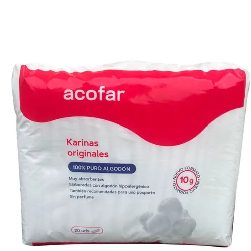 Acofar Compresas Karinas Algodón 20 Uds