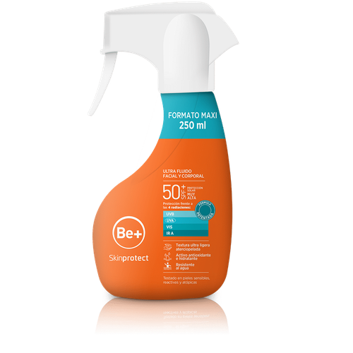 BE+ Skinprotect Ultra Fluido Spray Facial y Corporal SPF 50+ 250 ml