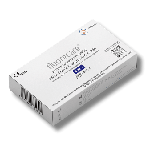 Fluorecare Test Combinado COVID-19 + Influenza A/B + RSV – Autotest Rápido
