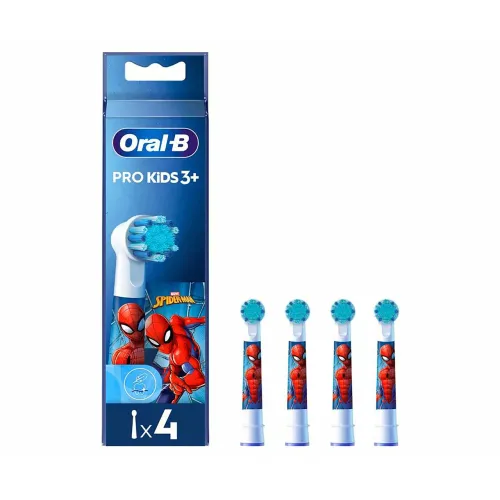 Oral-B Recambios cepillo eléctrico para Niños Spiderman- Pack de 4