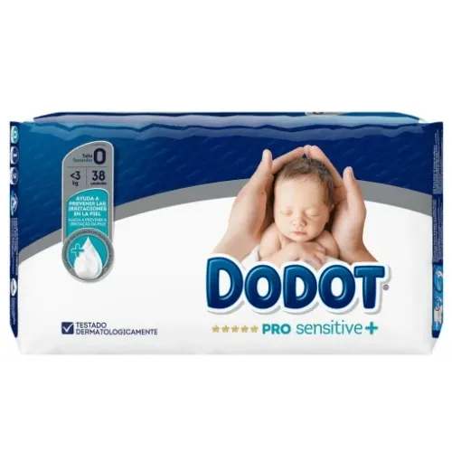 Pañales Dodot Pro Sensitive recién nacido T0 -3 kg 38 unidades