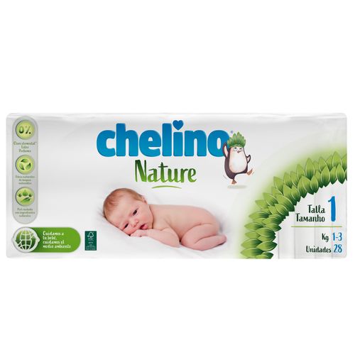 Chelino Pañal Inf Nature T/1 1-3 Kg 28 Un