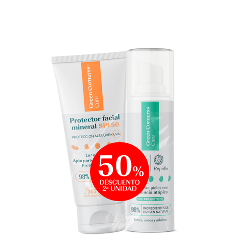 Pack Protector facial + Crema facial al 50% Green Cornerss