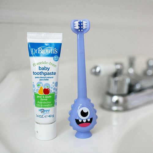 Dr Brown´s Cepillo de dientes para niños pequeños monstruo morado 1-4 años