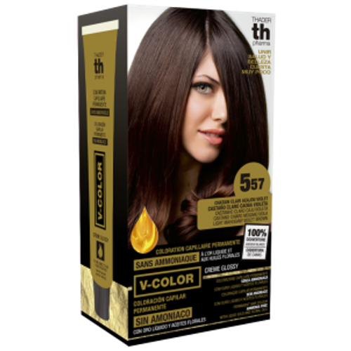 Kit Tinte en casa TH pharma 557 castaño claro caoba violeta