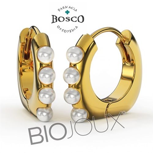 Biojoux Pendiente Dolores Perlas Dorado 18mm