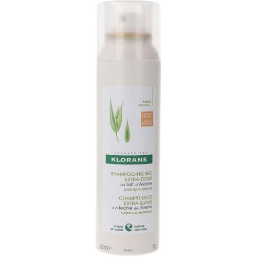 KLORANE CHAMPU SECO EXTRASUAVE A LA LECHE DE AVENA CABELLO CASTAÑO O MORENO  1 ENVASE 150 ML