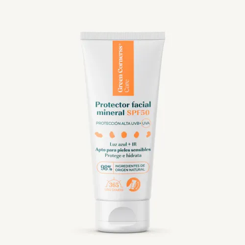 Green Corners Protector solar mineral SPF50 apto para piel sensible 50ml