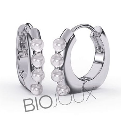 Biojoux Pendiente Dolores Perla Plata 18mm