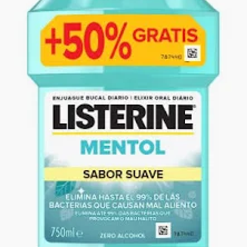 Listerine Mentol Zero Sabor Suave 500ml + 250ml Gratis