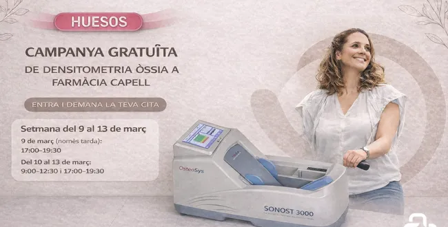 Campanya gratu&iuml;ta de densitometria &ograve;ssia a la Farm&agrave;cia Capell