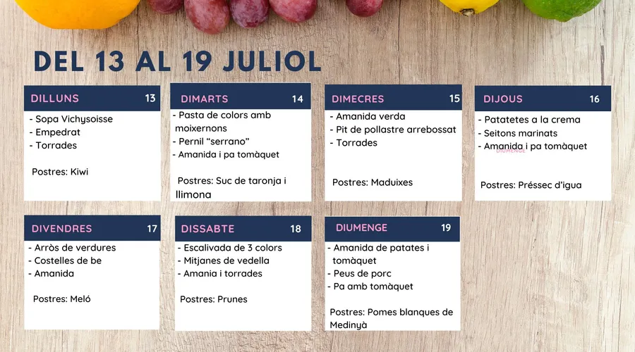 Menú setmanal
