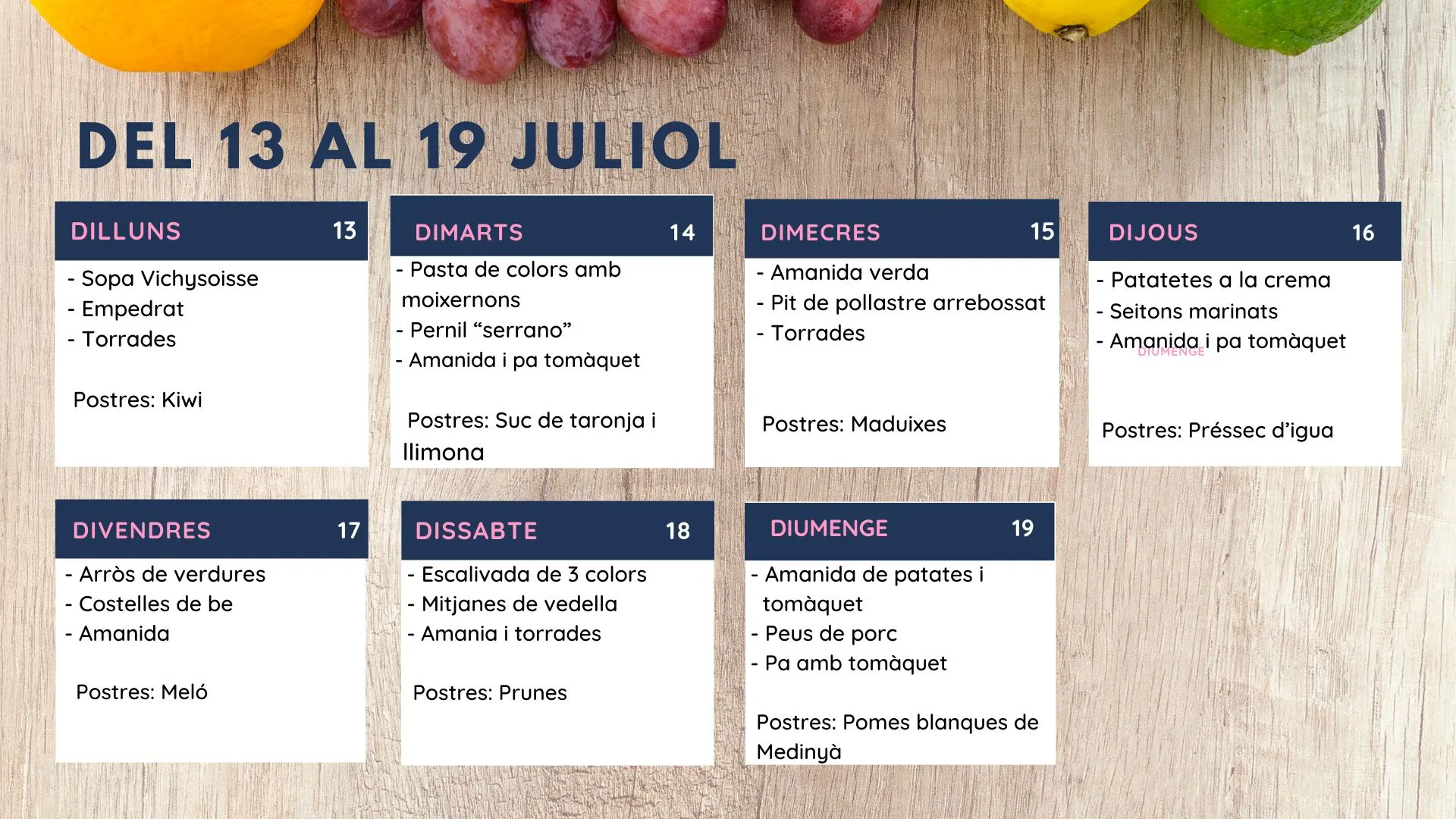 Menú setmanal