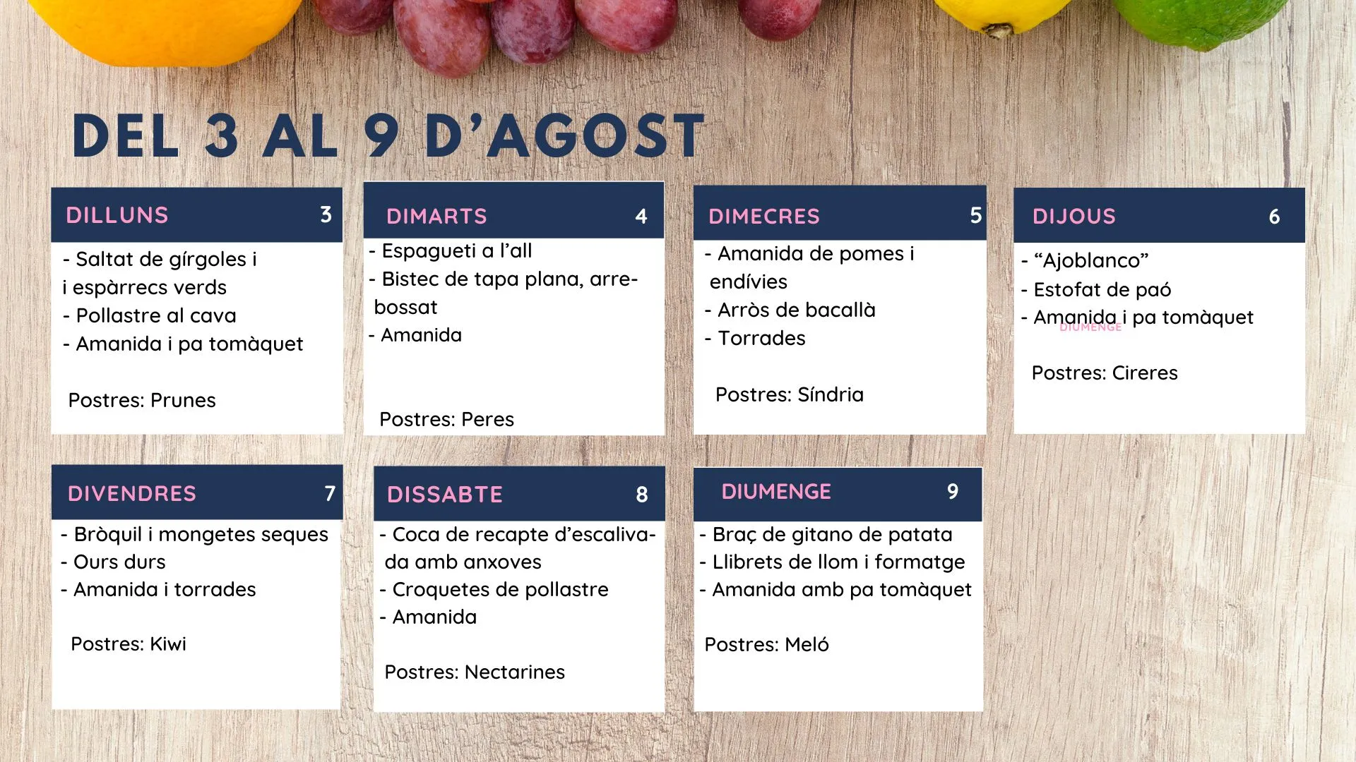 Menú setmanal