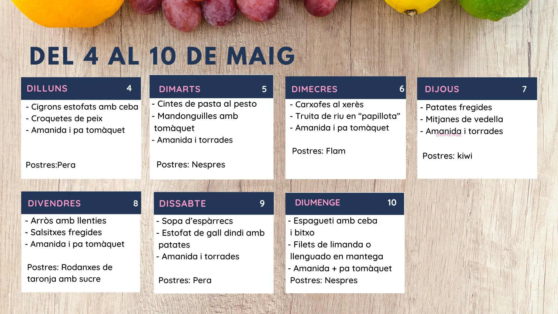 Menú setmanal