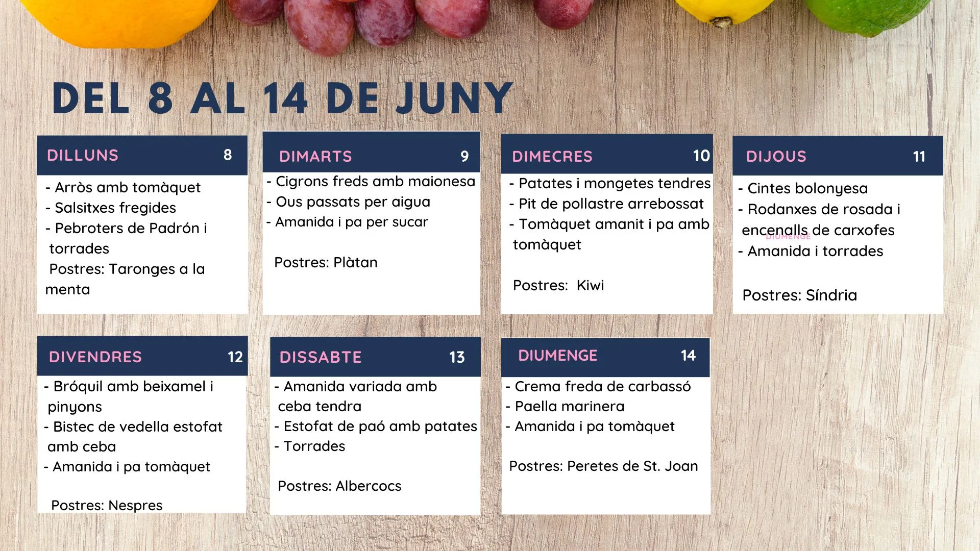 Menú setmanal